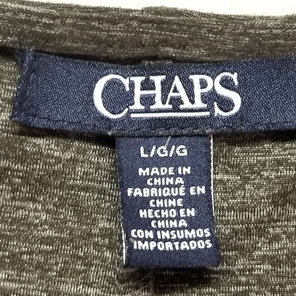 Chaps L Dress Gray 3/4 Sleeve Stretch Ruched Lined Career Office Classic Preppy - Picture 6 of 10